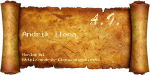 Andrik Ilona névjegykártya